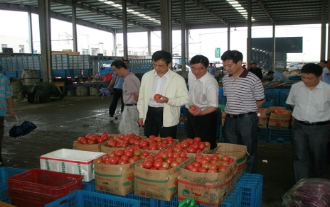 2011年6月嘉興市委常委、市政府常務(wù)副市長蔣唯民一行蒞臨蔬菜市場視察菜籃子供應(yīng)工作